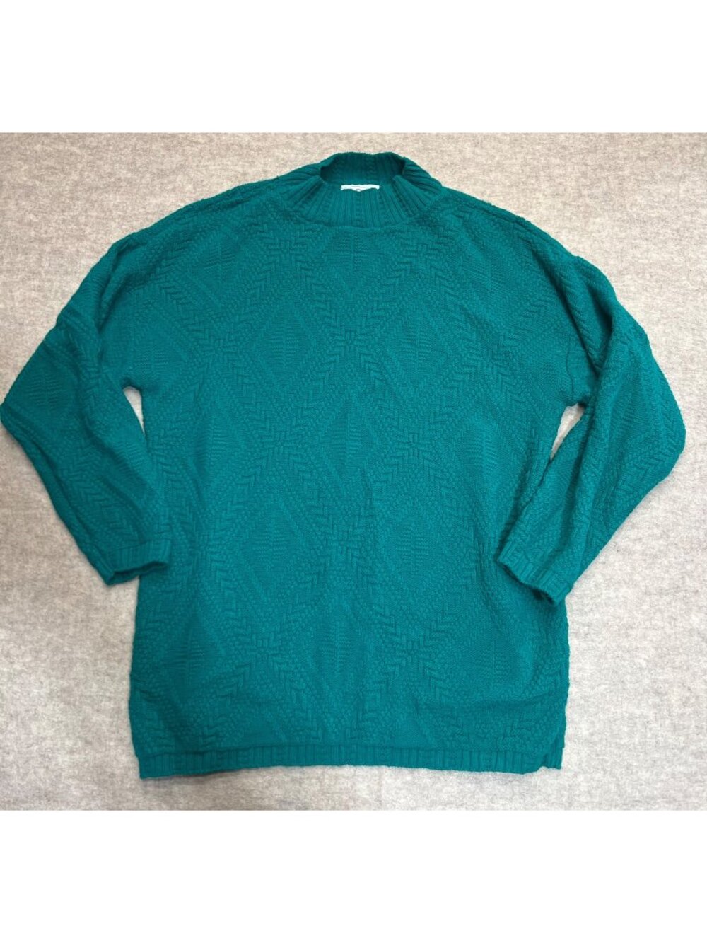 Vintage Talbott Mockneck Sweater Tunic Oversized Green Made in USA Large